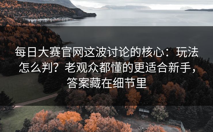 每日大赛官网这波讨论的核心：玩法怎么判？老观众都懂的更适合新手，答案藏在细节里